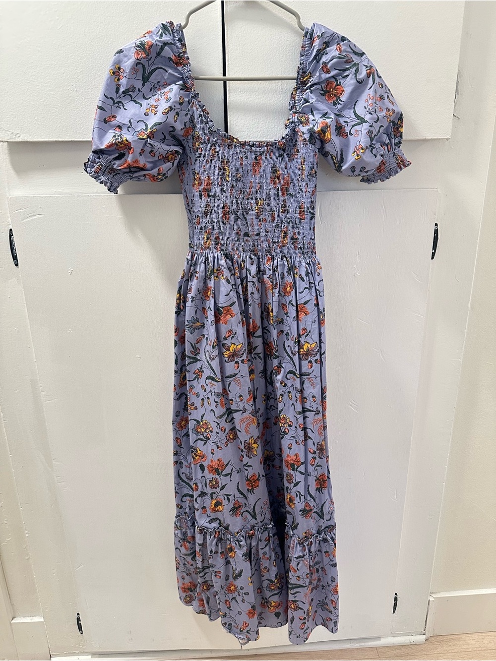 Hill house Smocked Lavender Floral Puff-Sleeve Maxi dress - Picture 2 of 3